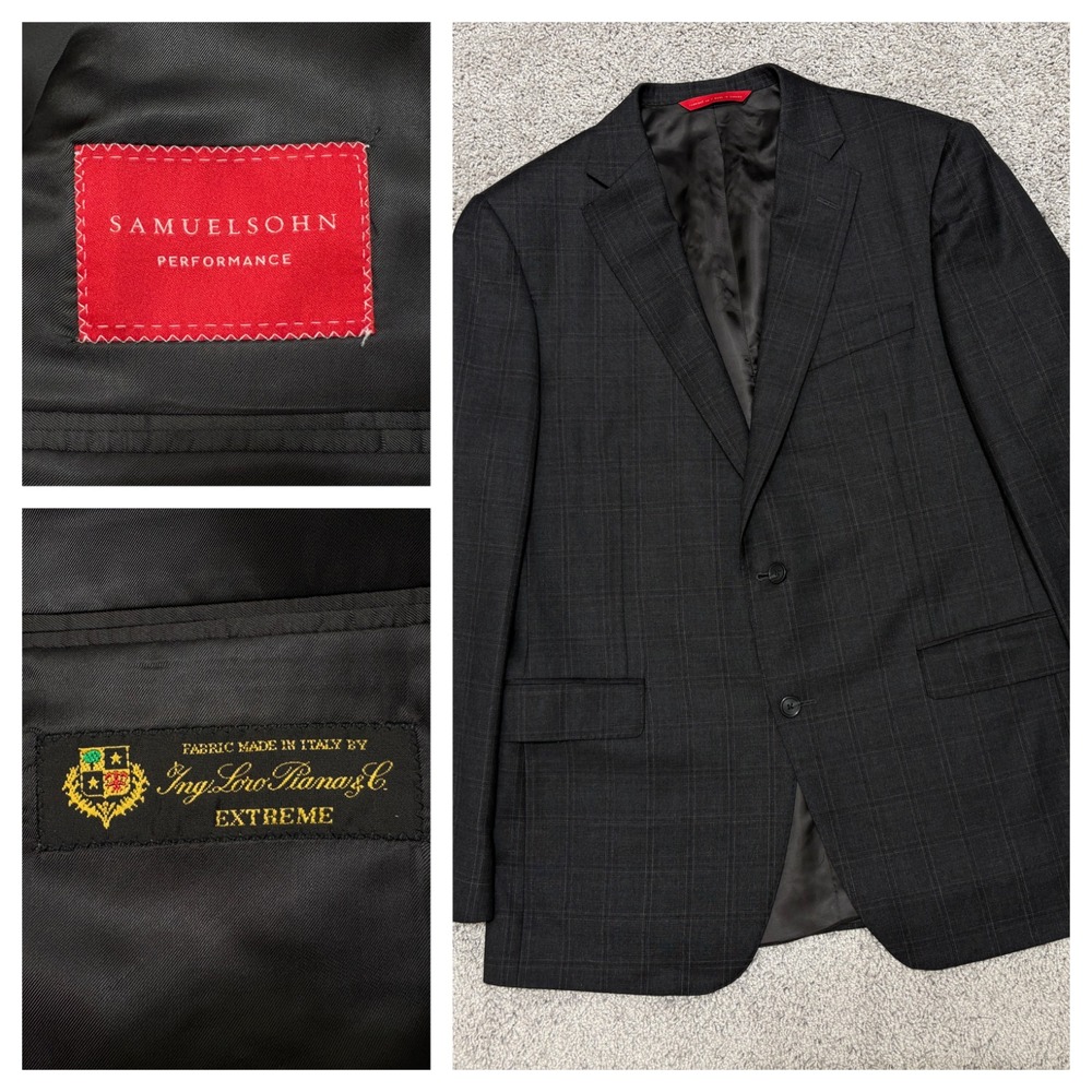 Samuelsohn Blazer Sport Coat Loro Piana Extreme Performance Wool 120 Men 42 Tall